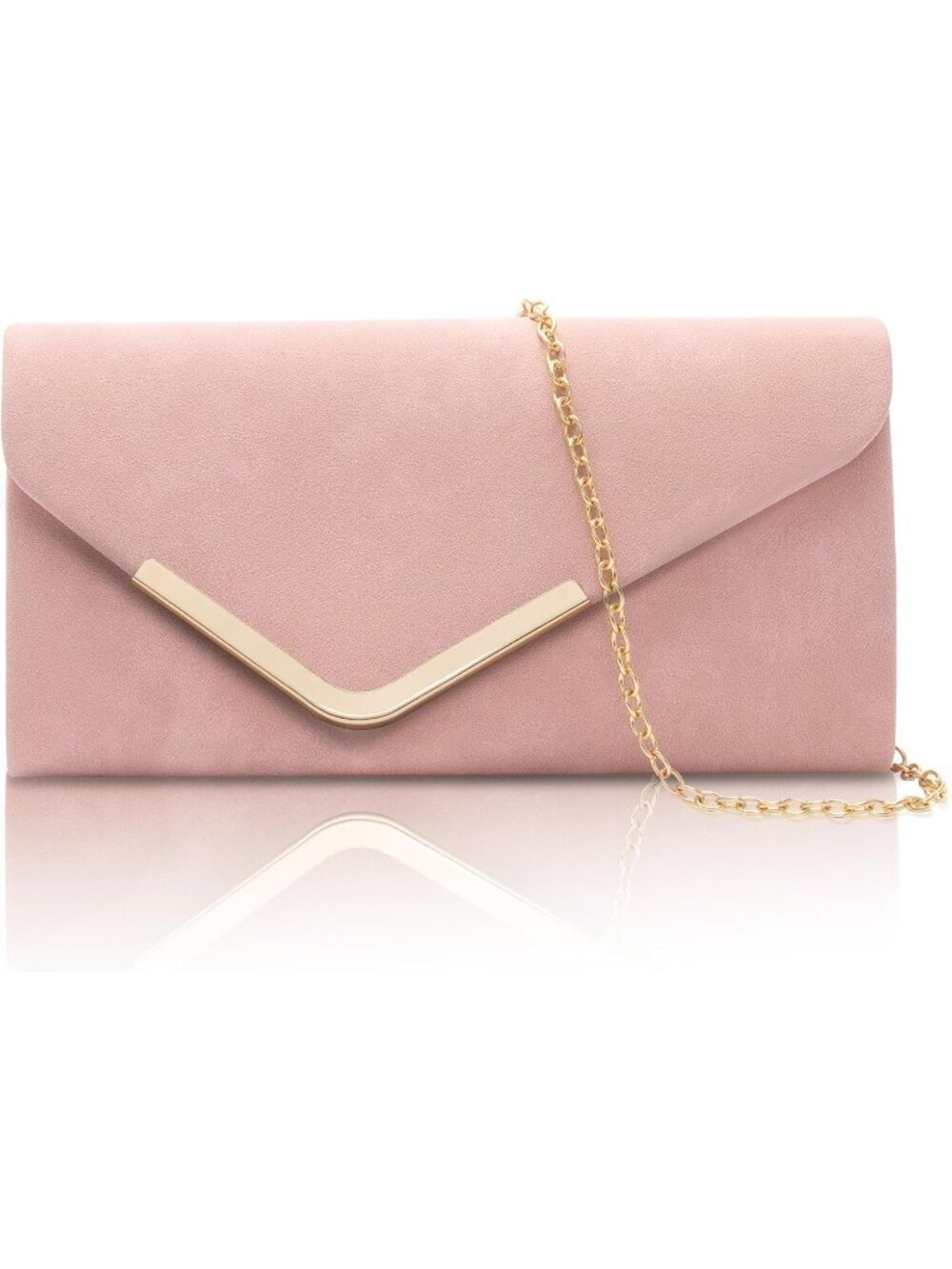 Women's Evening Bag w/Chain Envelope Shoulder Pink2 Crossbody Handbags Sparkly